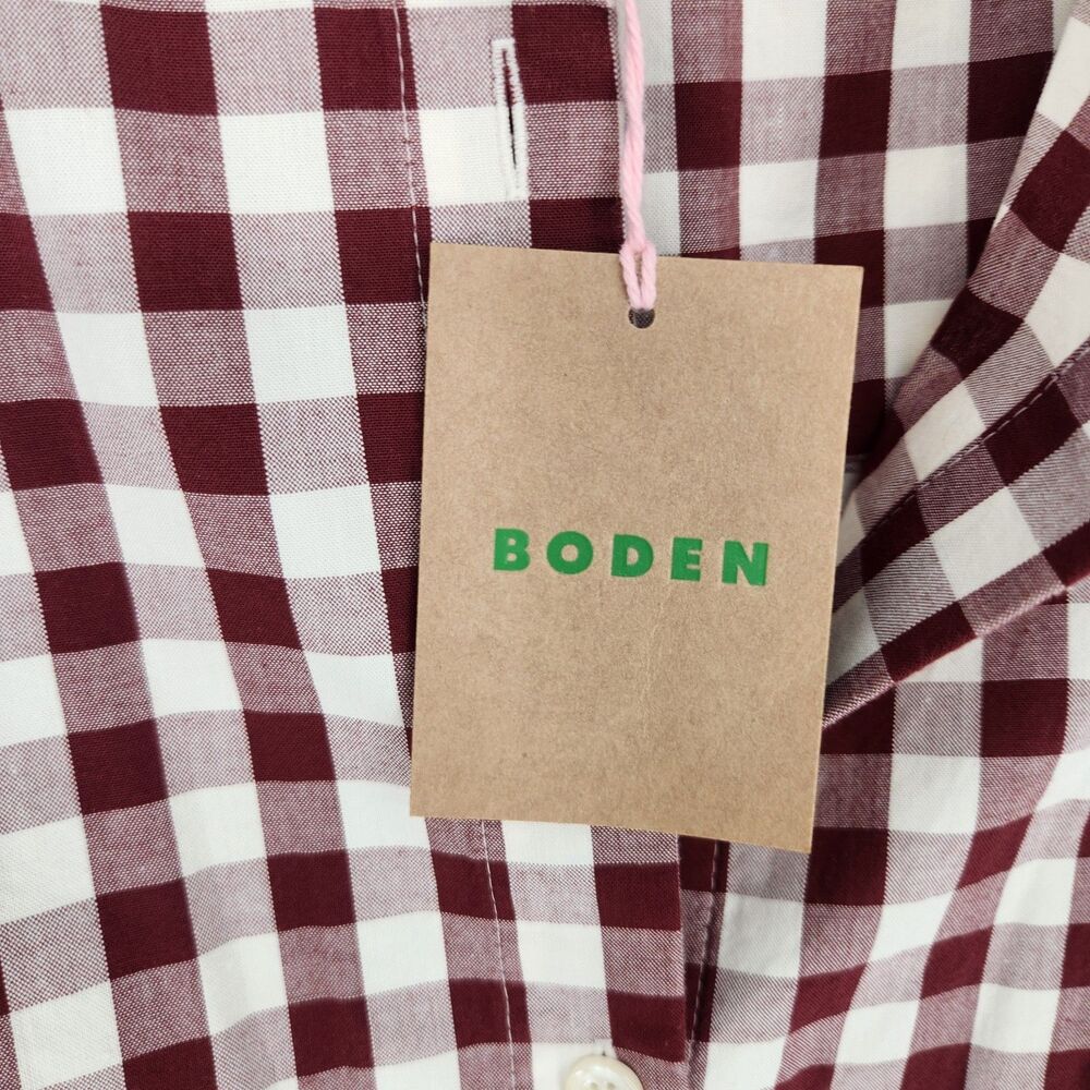 Boden Size 10R Gingham Red Ivy Cotton Midi Dress NWT $199 - Picture 4 of 11